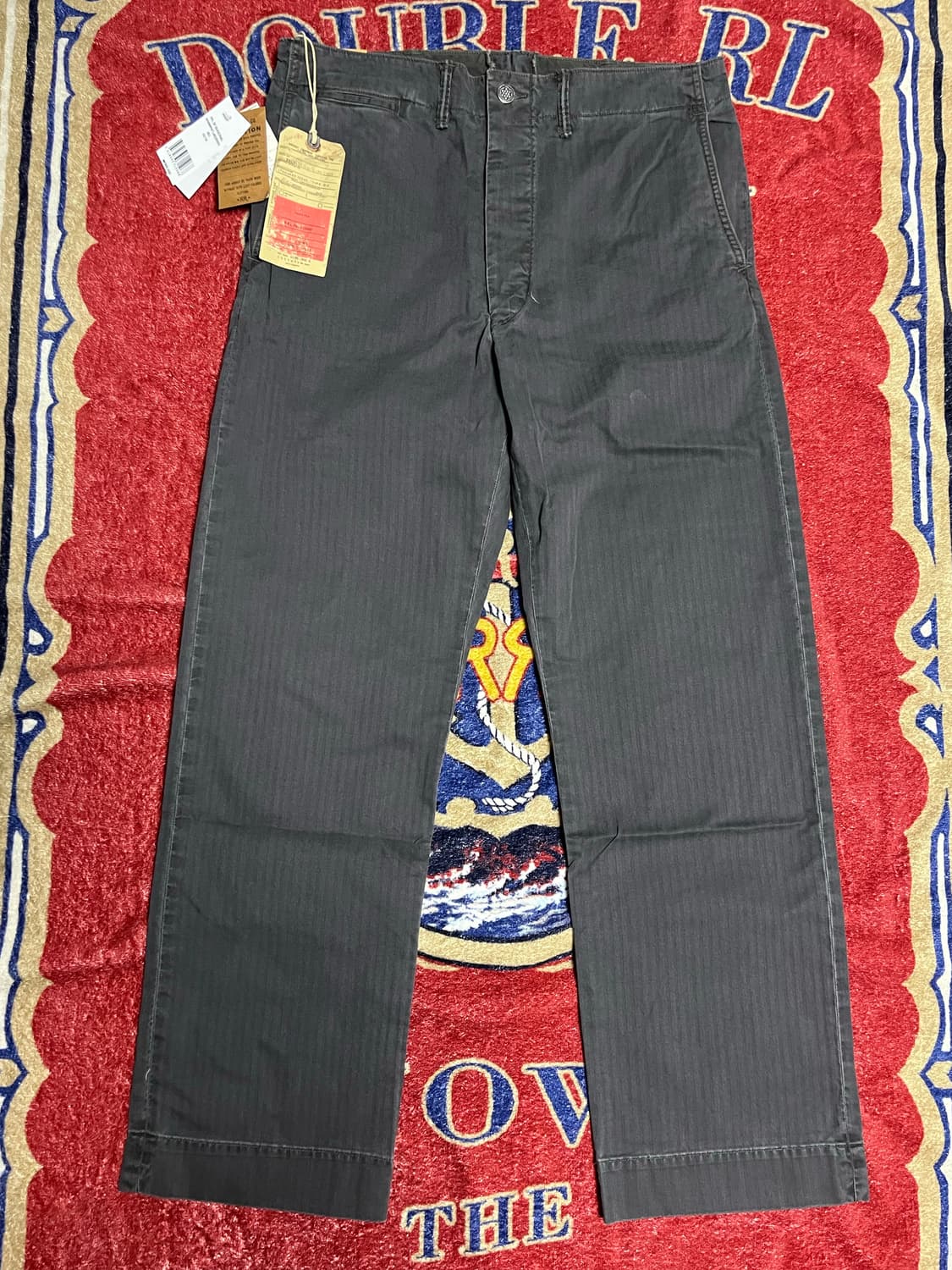 RRL 가먼트다이 헤링본 필드 팬츠 블랙 31 34 36  상품이미지2