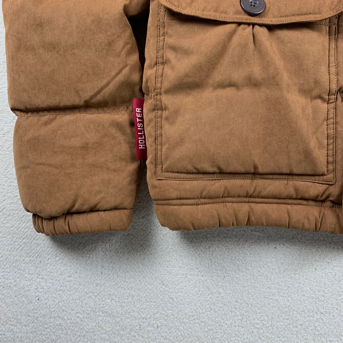 홀리스터 자수로고 후드 퍼 다운 패딩 자켓 브라운 상품이미지6