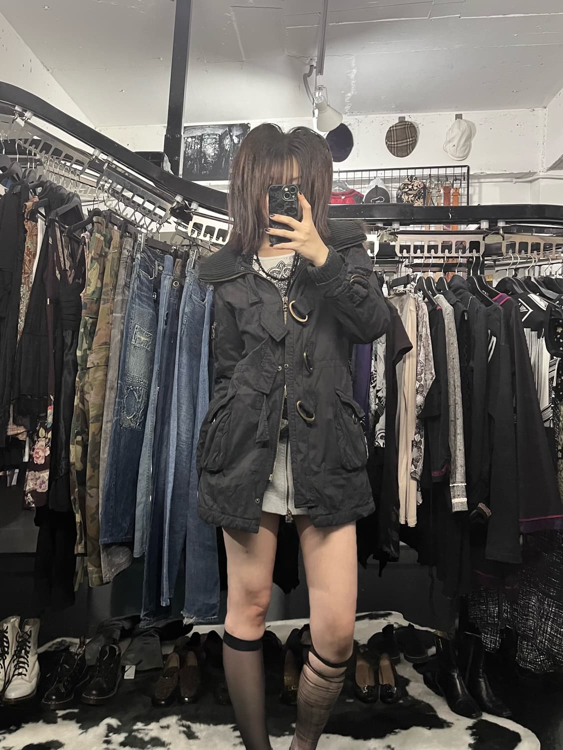 퍼 후드 투웨이 미디 자켓 상품이미지2