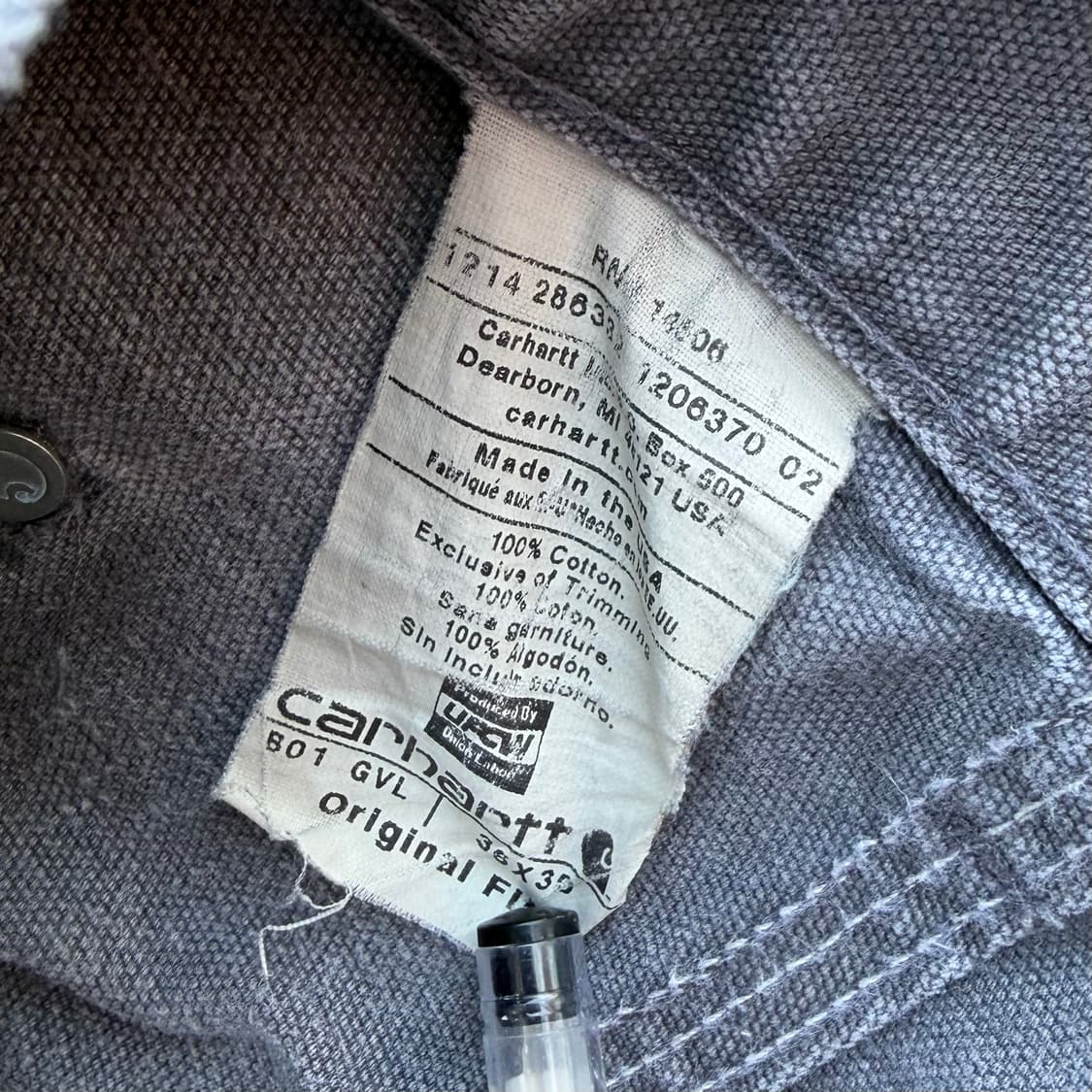 OG USA 칼하트 B01 GVL 더블니 카펜터팬츠 상품이미지10