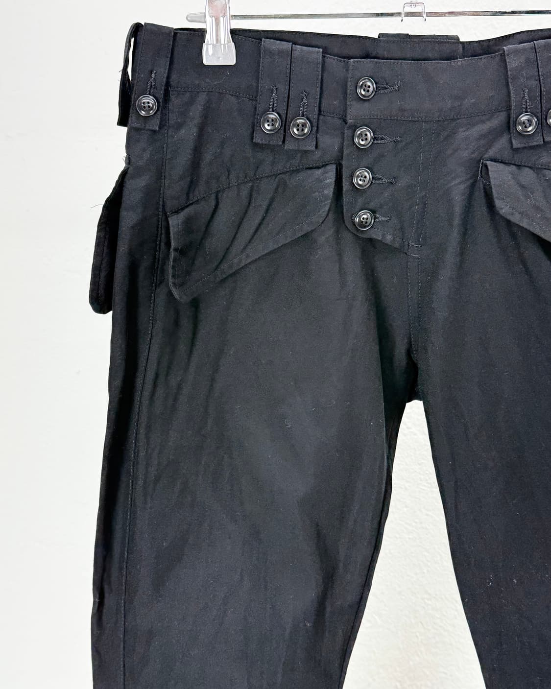 요지야마모토 와이즈 블랙 고시마 슬림 코튼 팬츠 상품이미지2