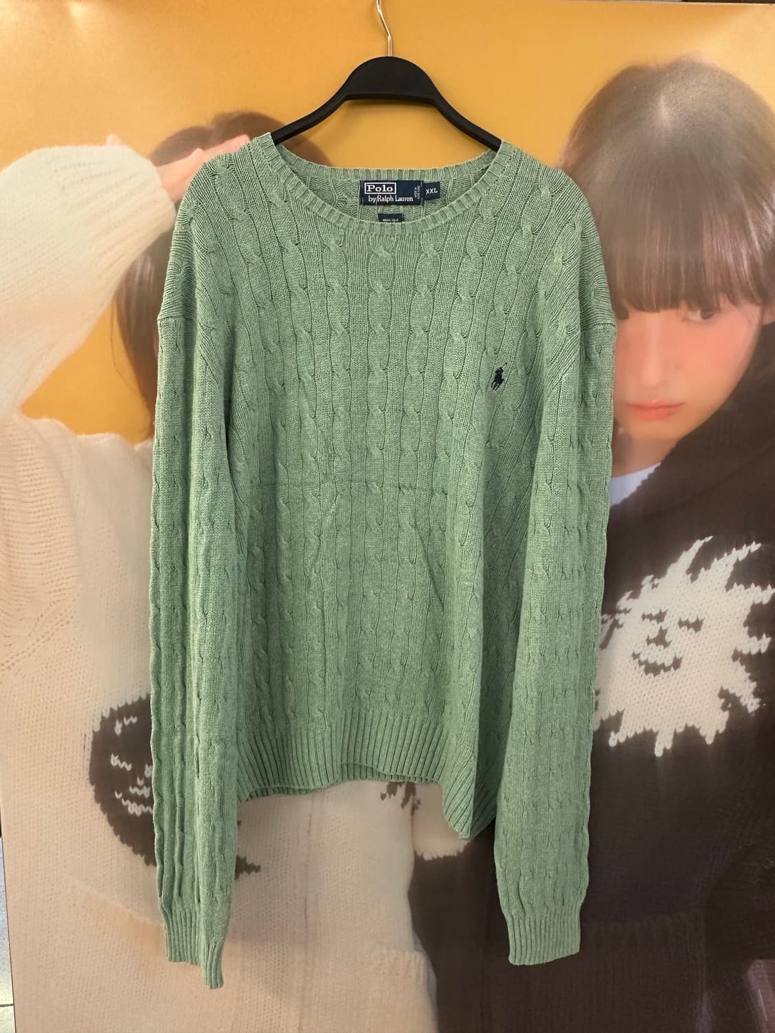 POLO 폴로 연그린 케이블니트 상품이미지1