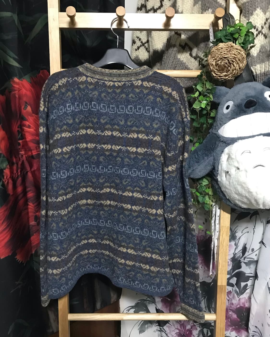 버클디테일 페어아일 노르딕 모리걸 가디건 상품이미지5