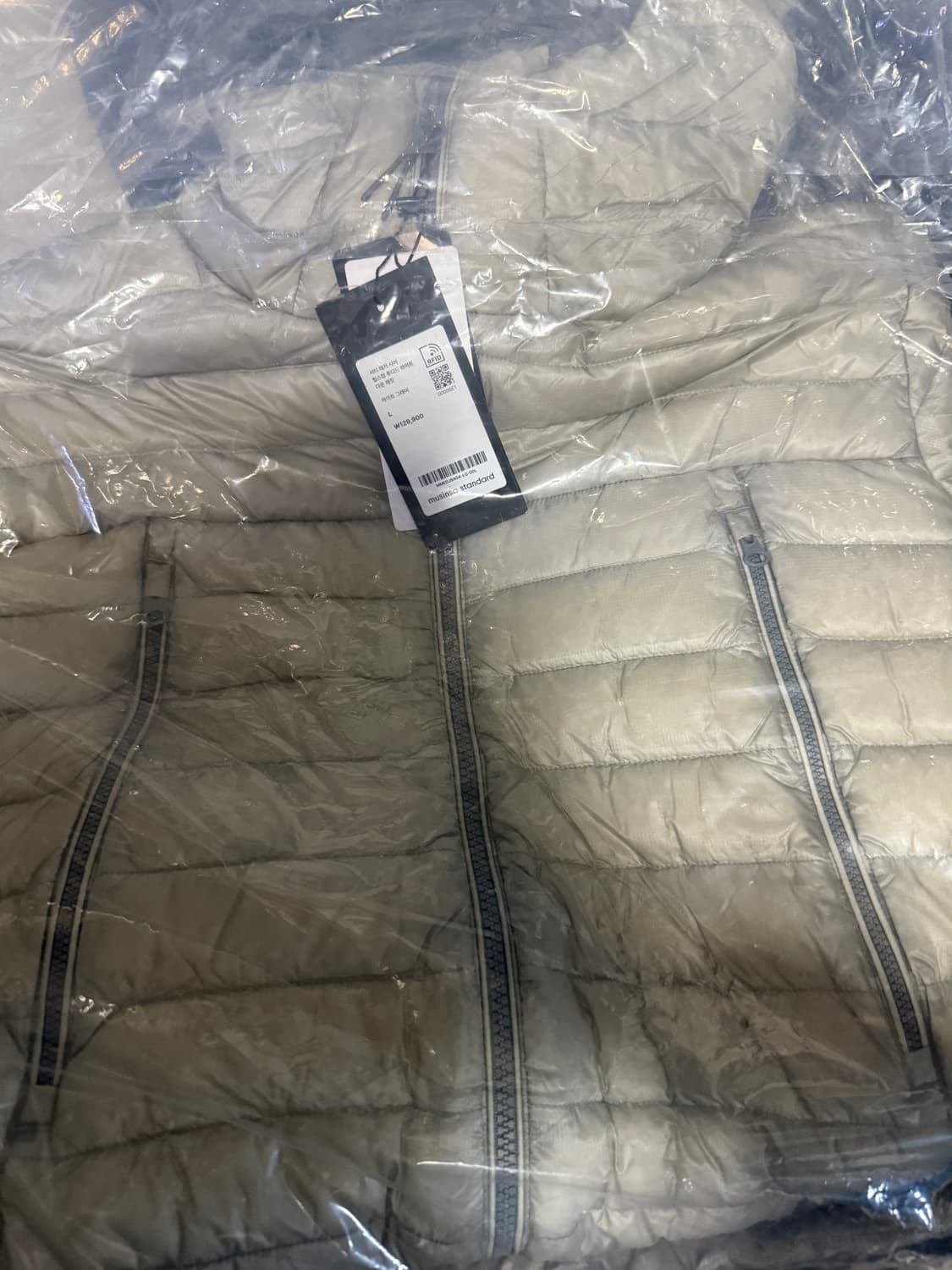 L사이즈 무신사스탠다드 시티레저 립스탑 경량 패딩 라이트그레이 상품이미지2