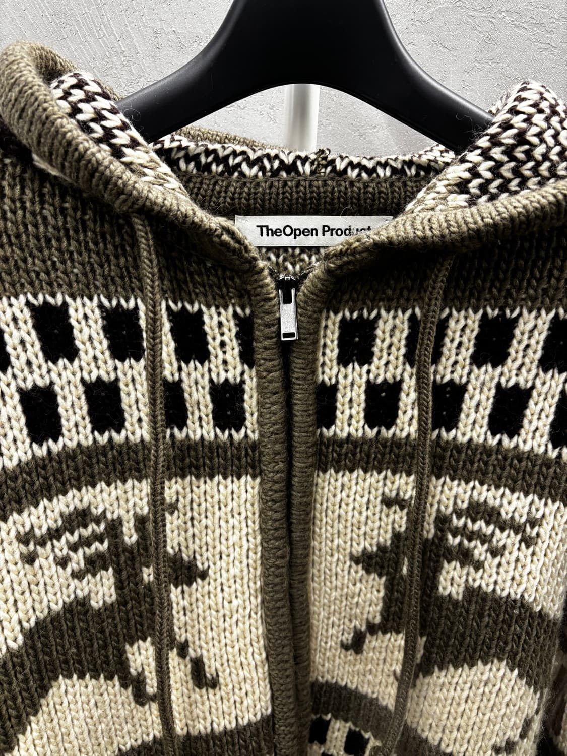 더오픈프로덕트 노르딕 니트 후드 집업 OS 상품이미지3