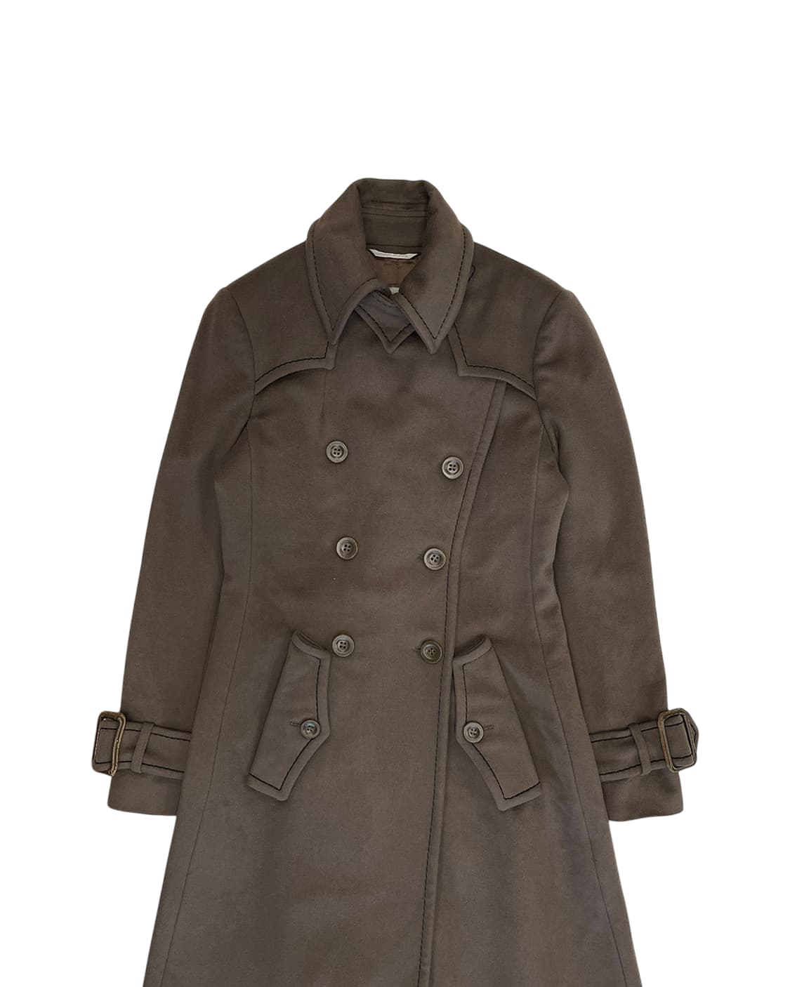 스포트막스 배트 윙 카라 더블 브레스트디드 코트 상품이미지6