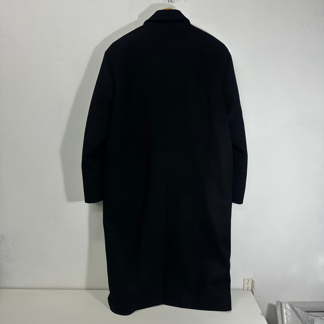 M 드로우핏 블랙 캐시미어혼방 롱 싱글코트 상품이미지5