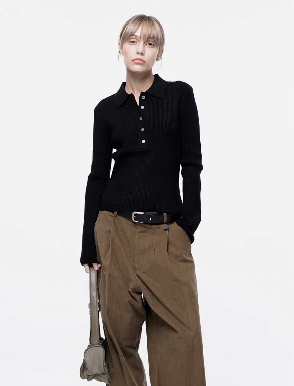 챈세스노이 soft slim button collar knit  상품이미지1