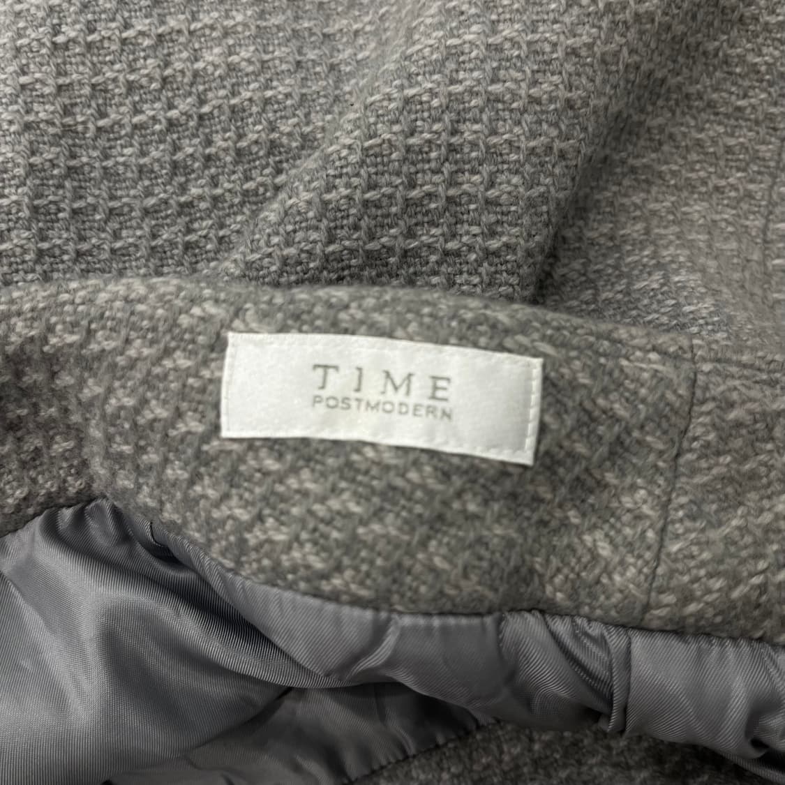 55 타임옴므 트위드 그레이 H라인 미디 스커트 상품이미지4