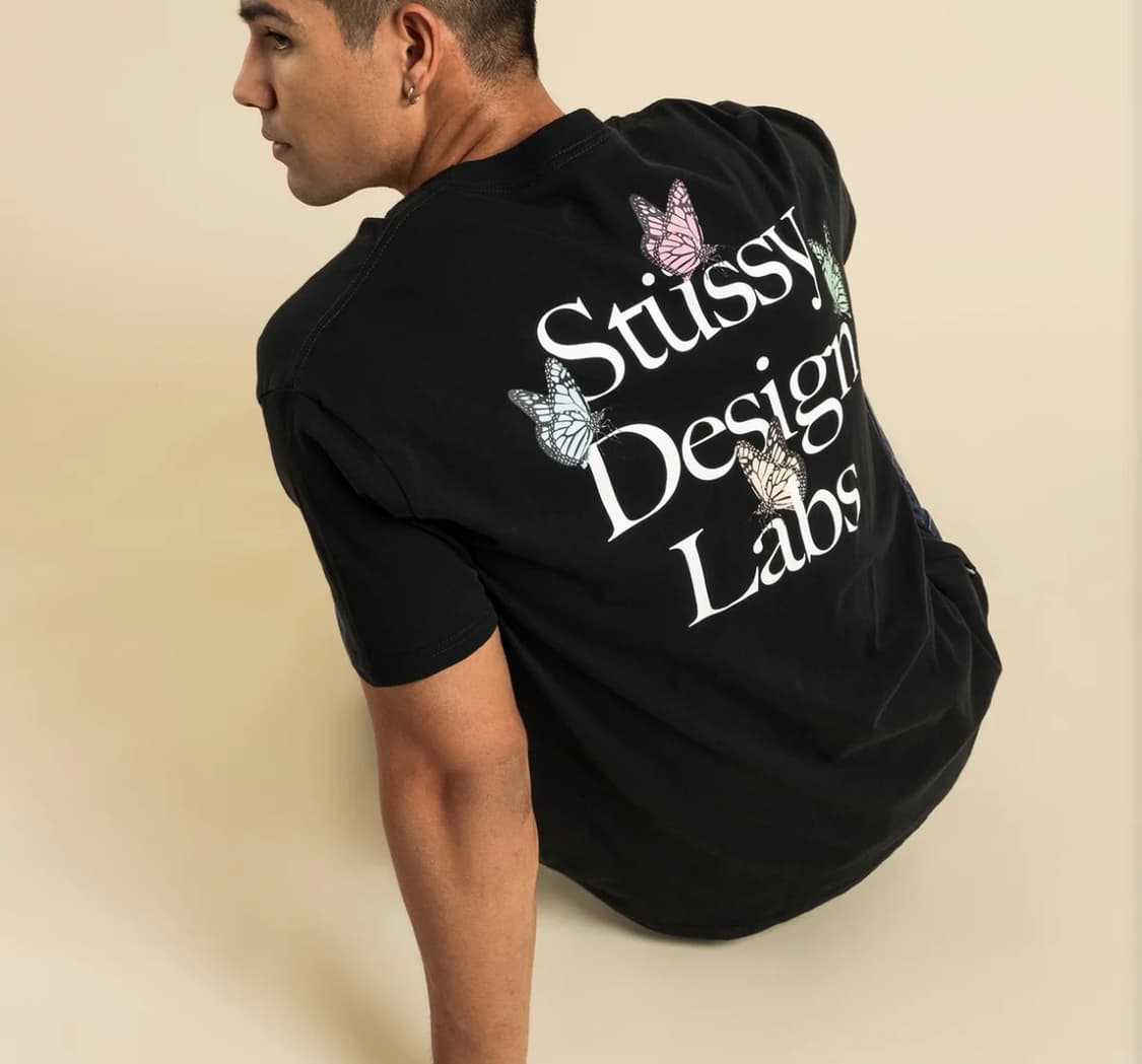 L) 스투시 Design Labs 나비 반팔 티셔츠 블랙 상품이미지1