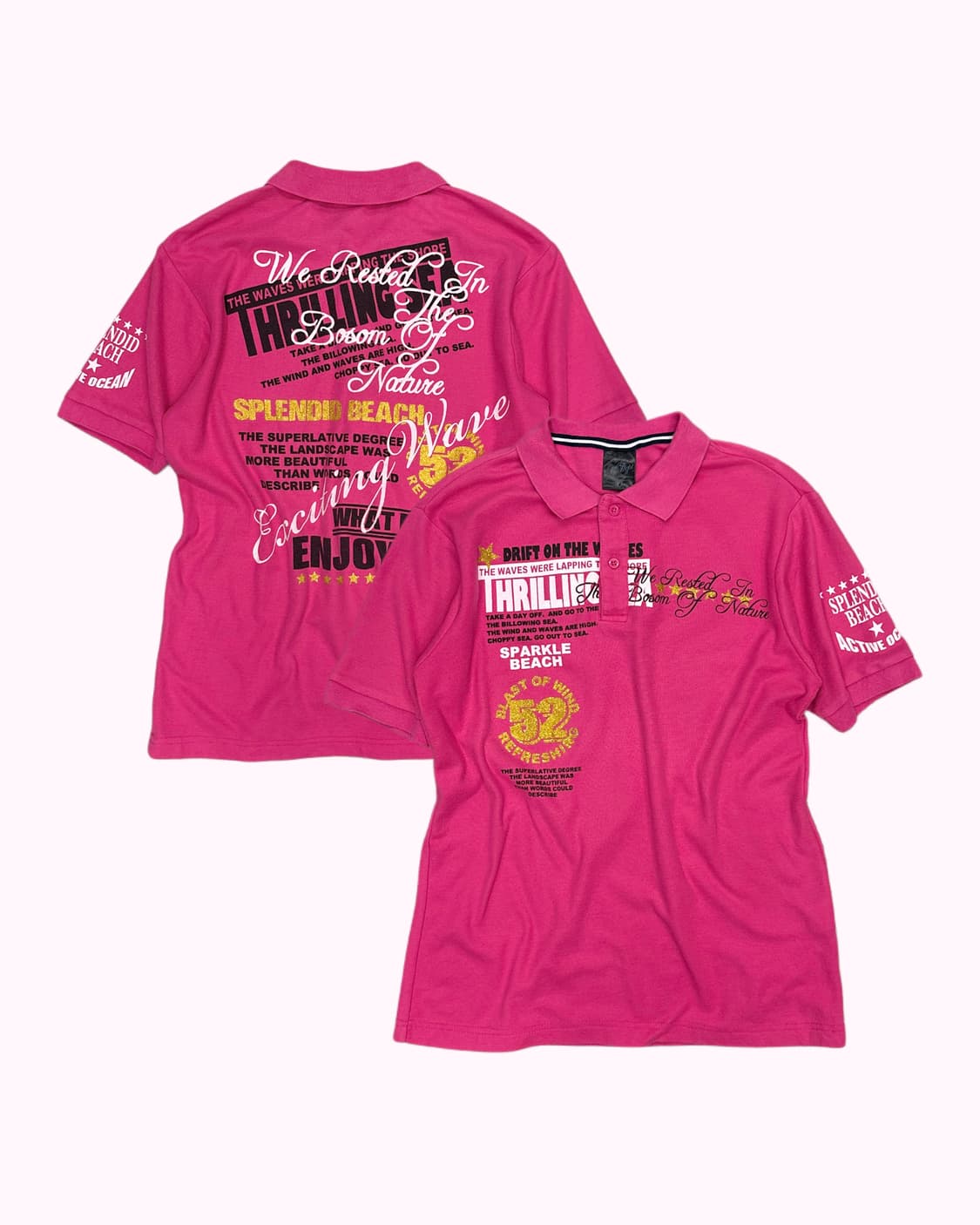 beach printing pink pk t-shirt 상품이미지1