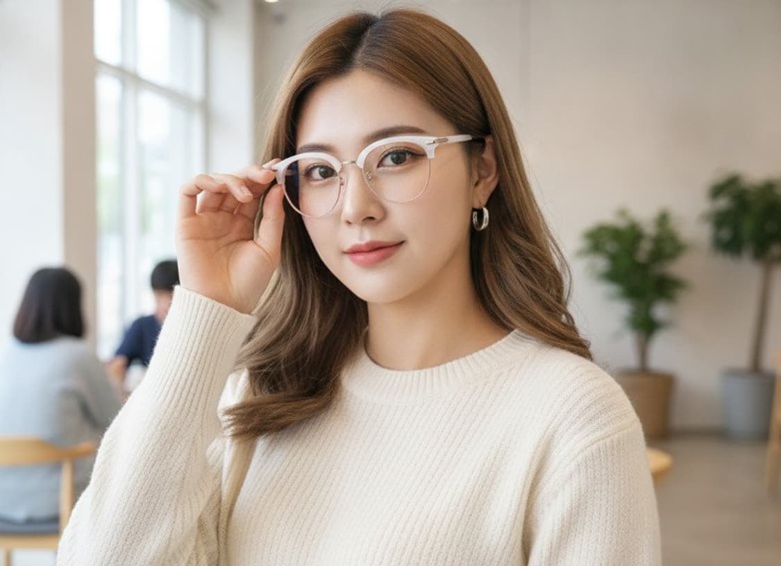 PHF-1080-1A 화이트 폴휴먼 안경(+블루라이트 체인지변색렌즈포함) 상품이미지10