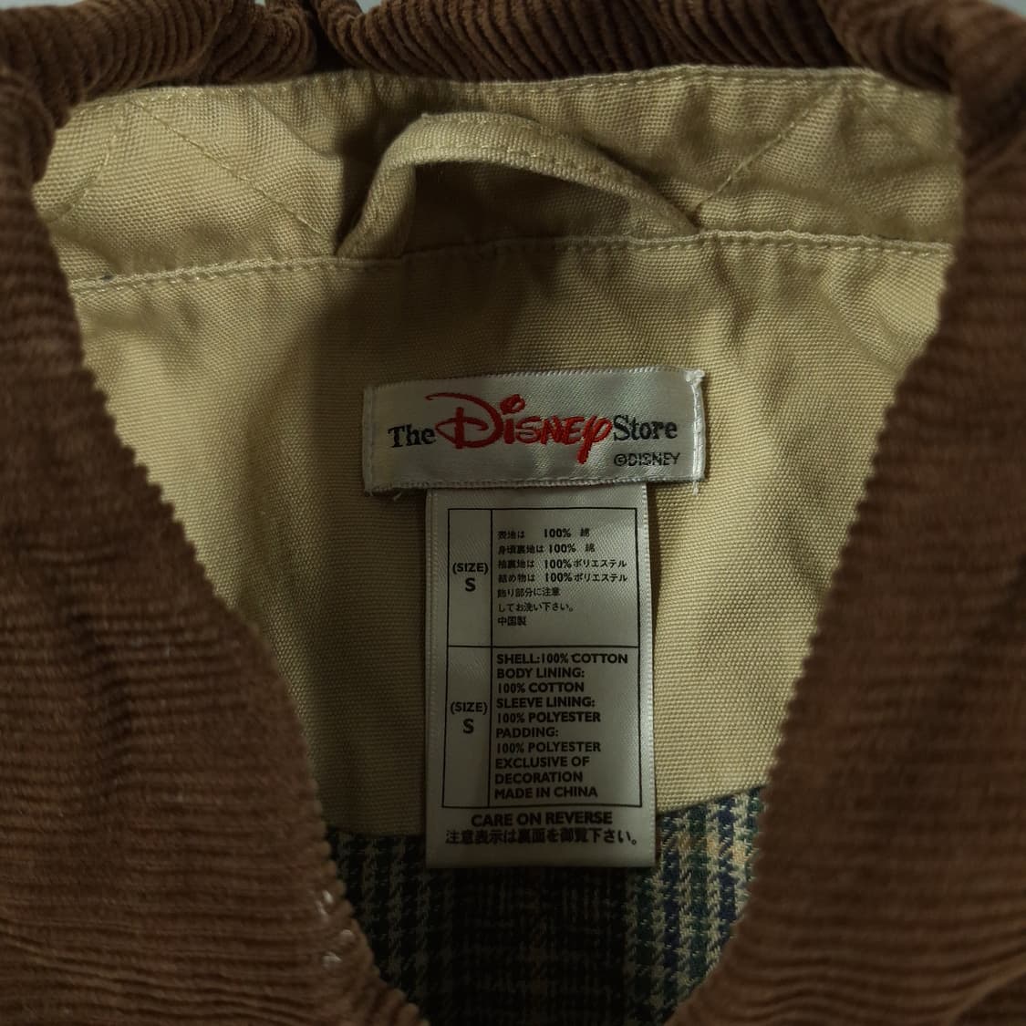 디즈니 00s 베이지 브라운 배색 코듀로이 미키마우스 패디드 캐주얼자켓 상품이미지5