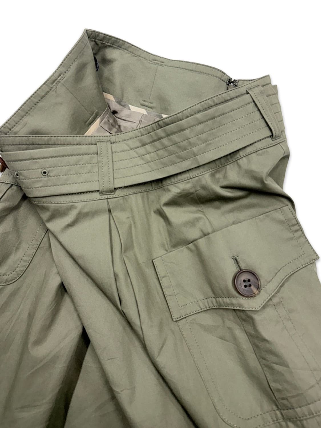 빈티지 버버리 벨트 사이드 포켓 미디 스커트 상품이미지3