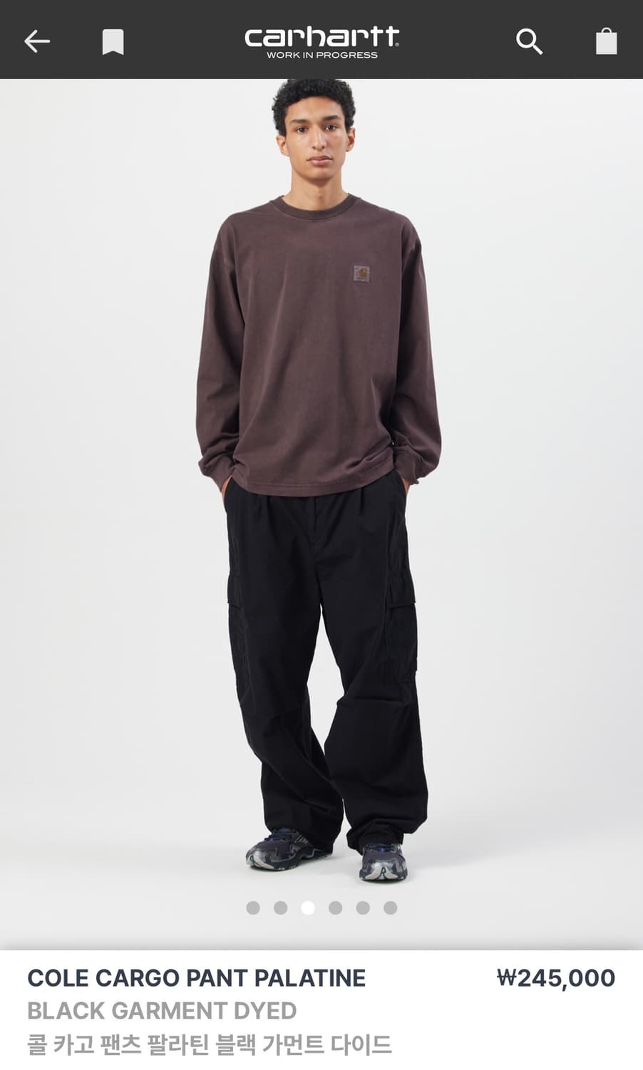 칼하트 wip 콜 카고 팔라틴 팬츠 블랙 32사이즈 상품이미지5