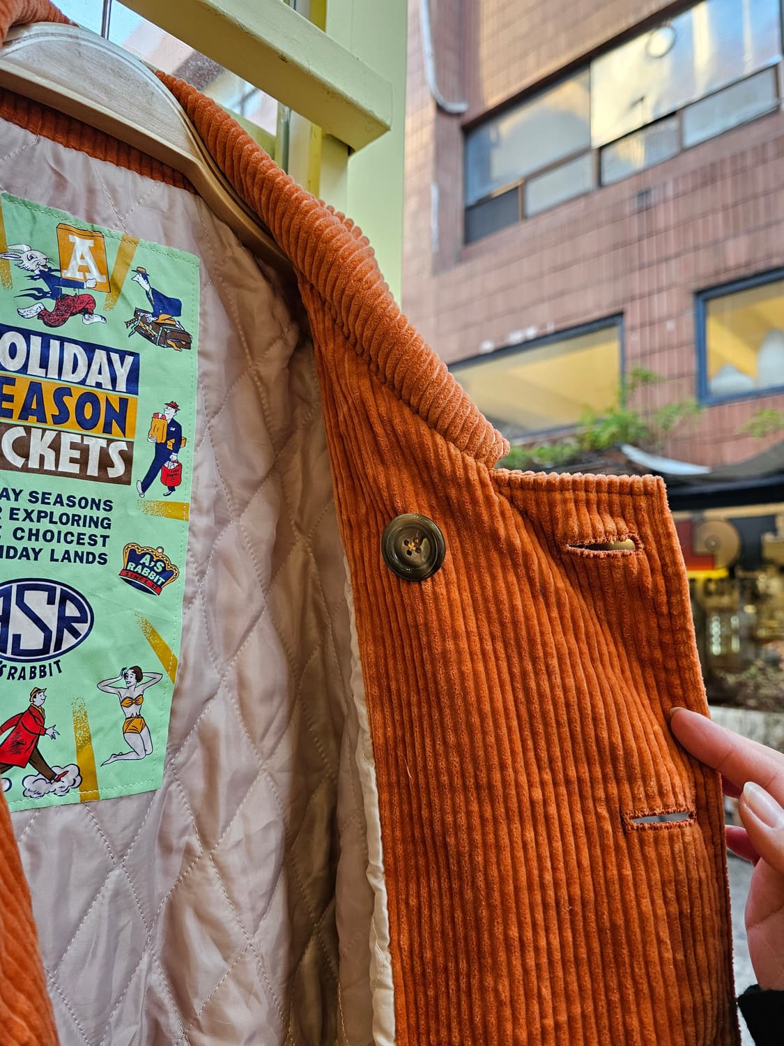 A's Rabbit 오렌지 코듀로이 더블자켓 상품이미지8