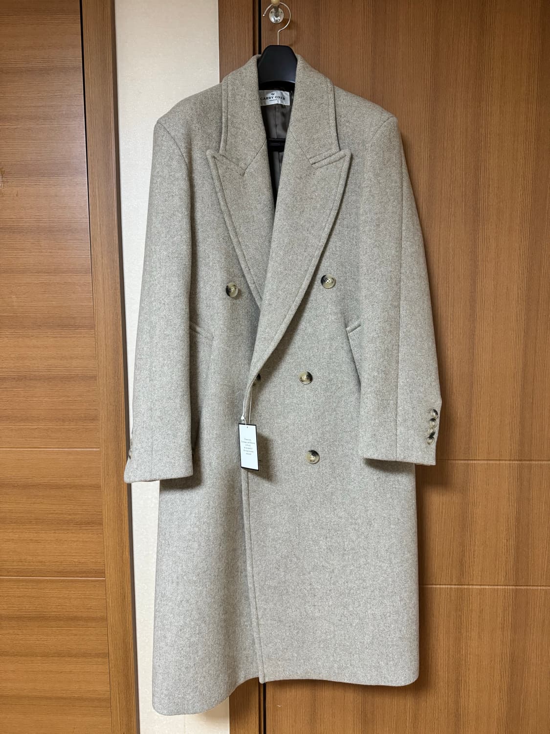 듀드나인 / 캐리오버 더블 브레스티드 코트, 멜란지 베이지 / M 상품이미지2