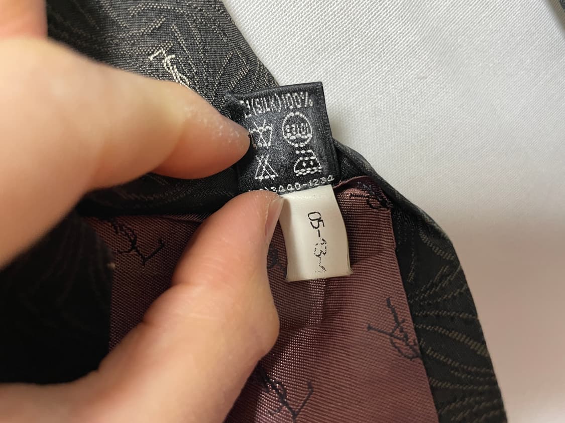 YSL 입생로랑 정품 명품 시그니처 모노그램 실크 넥타이 _ 딥브라운 상품이미지9