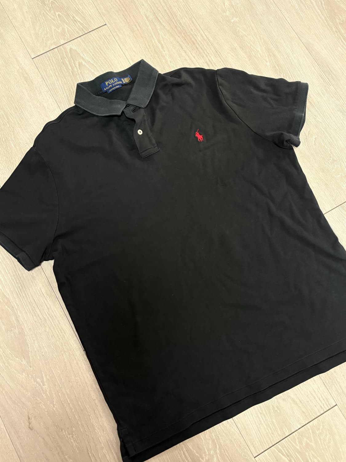 폴로 랄프로렌 커스텀 슬림핏 블랙 카라티 (착샷0) 상품이미지1