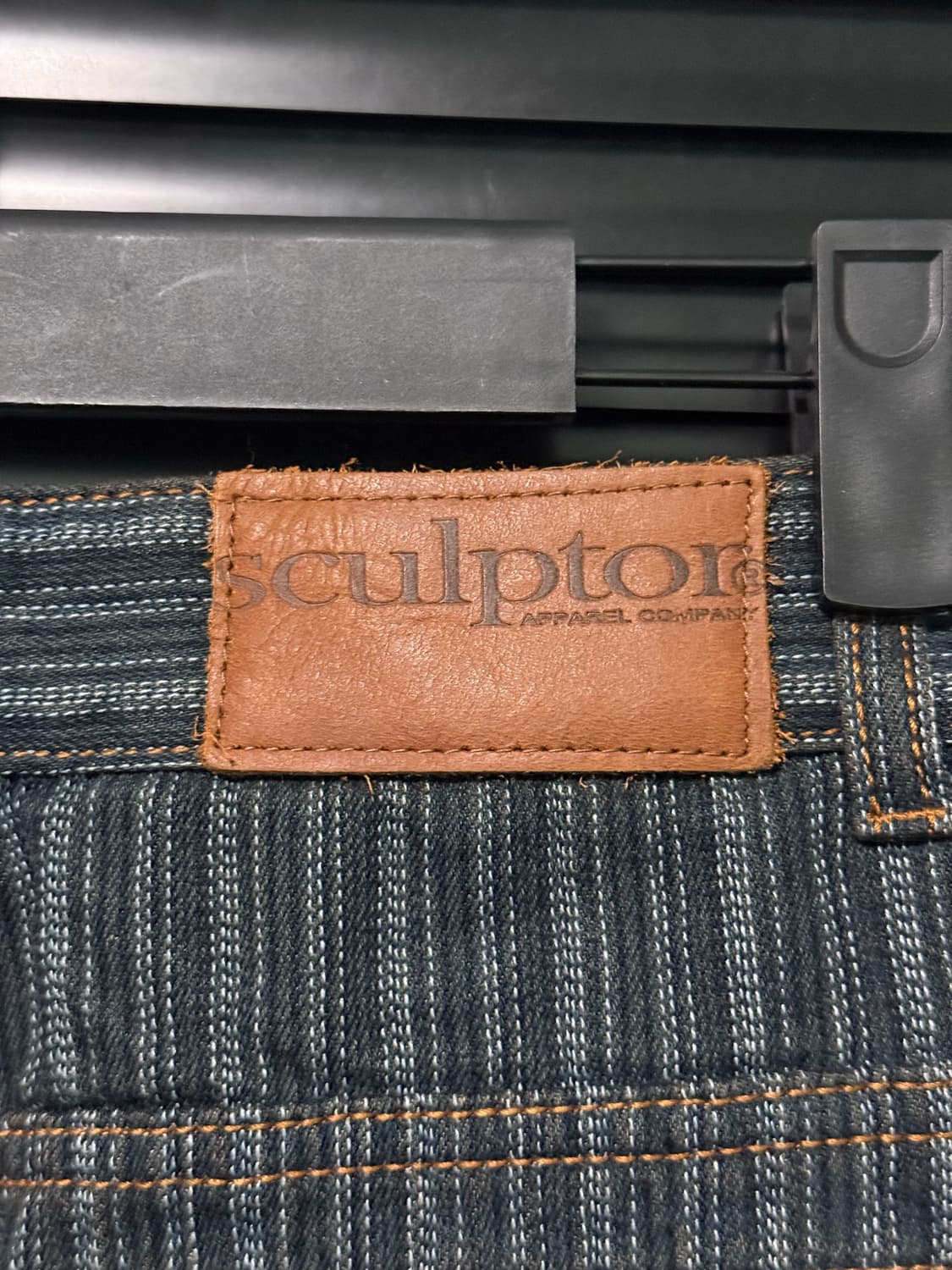 스컬프터 스트라이프 인디고 데님 청치마 웨스턴 가죽 끈 23 24 웨스턴 상품이미지6