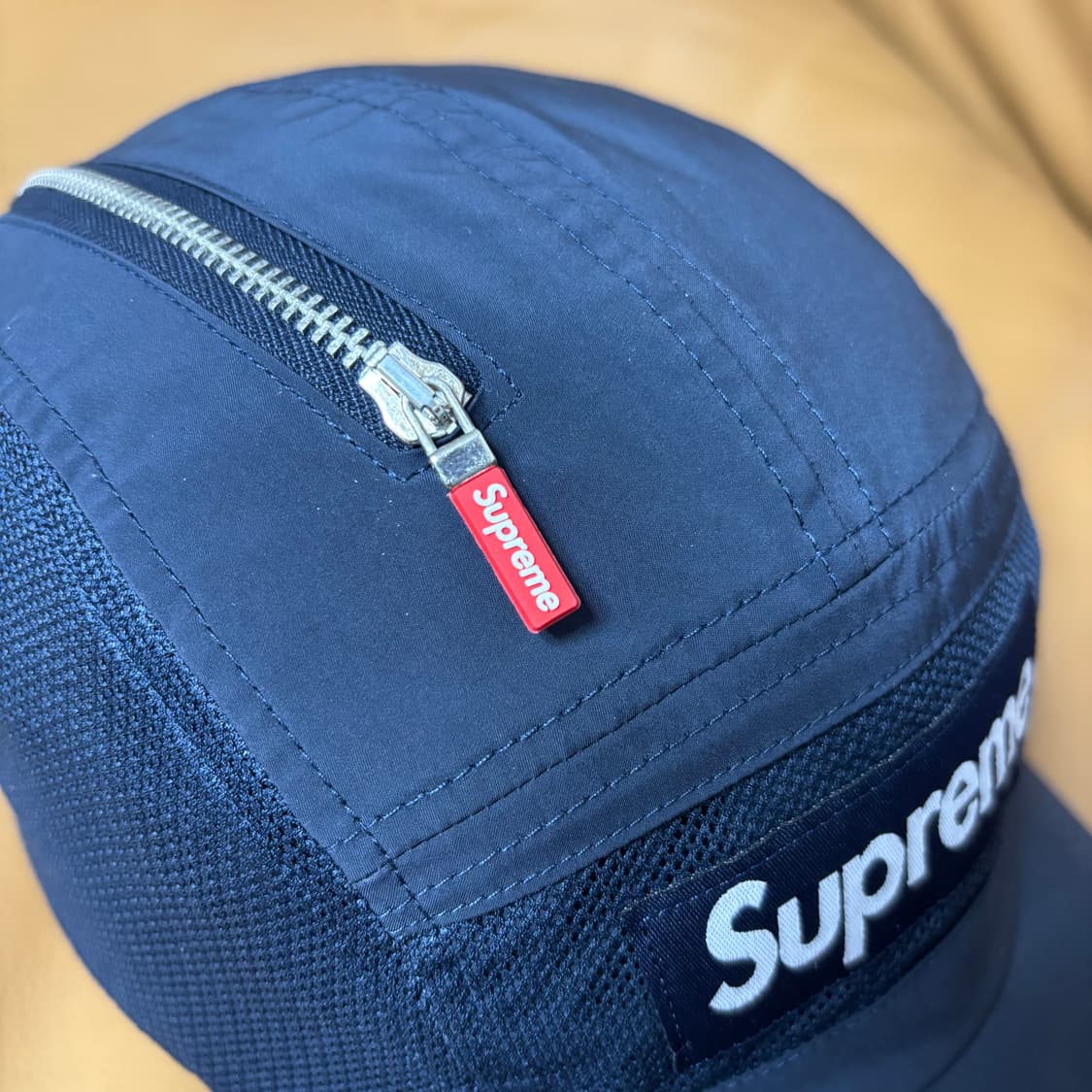 슈프림 캠프캡 모자 박스로고 집 메쉬 네이비 상품이미지6