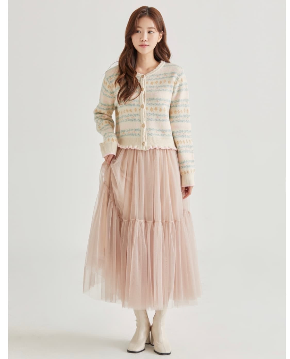 로엠 샤스커트 핑크베이지(free)  상품이미지1