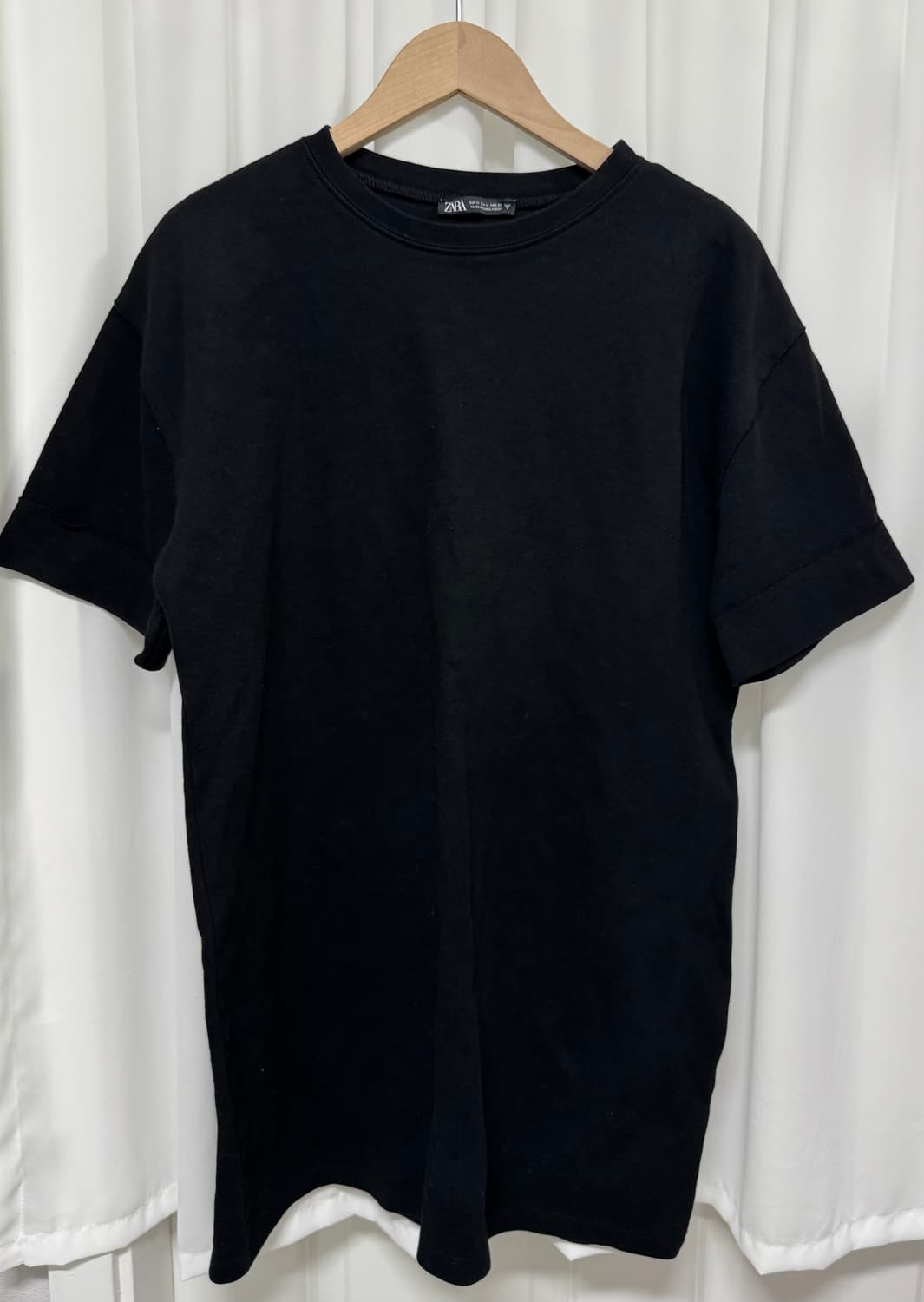 ZARA 자라 블랙 롱 반팔티  상품이미지2