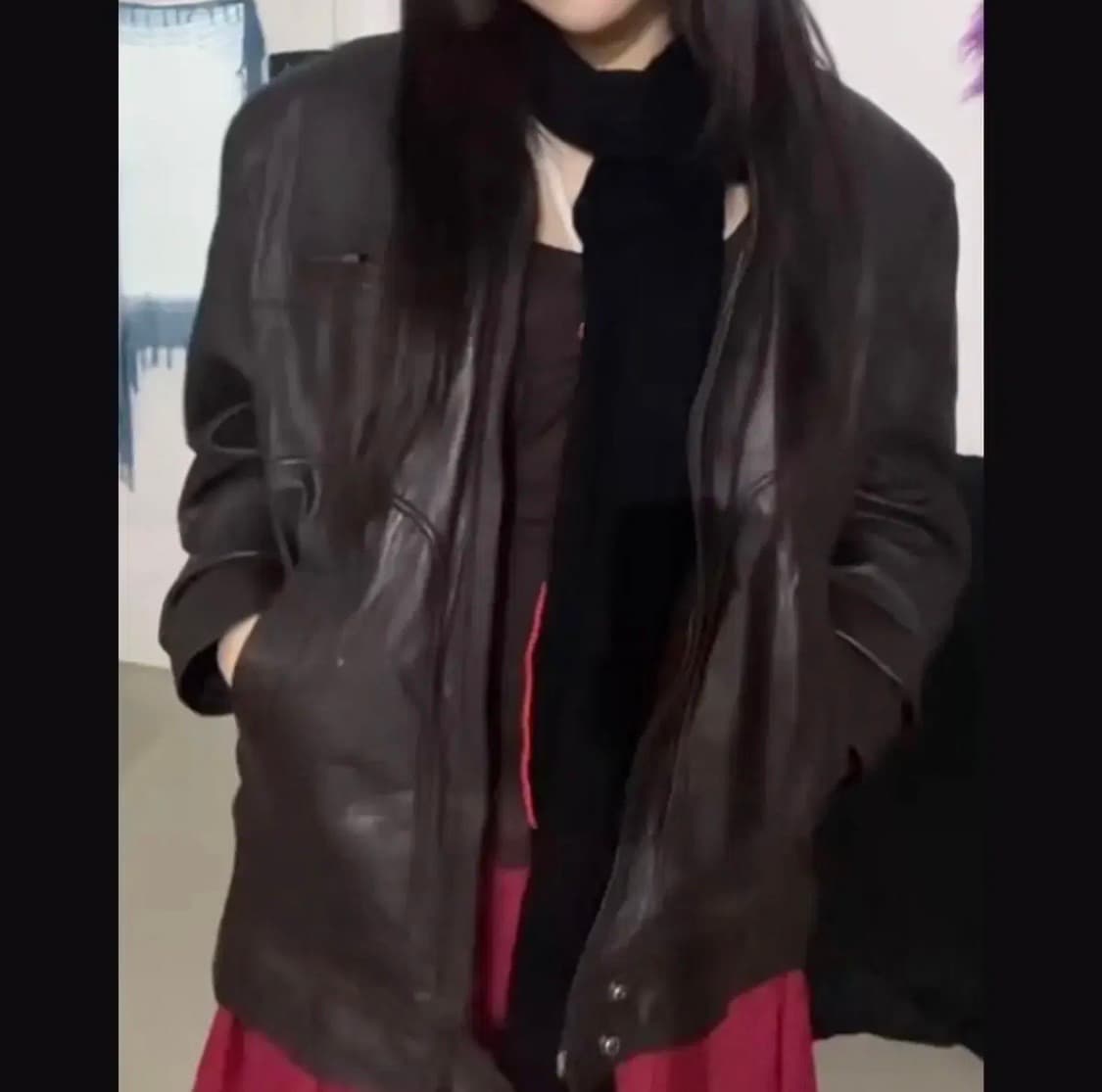 빈티지 브라운 가죽자켓 상품이미지1