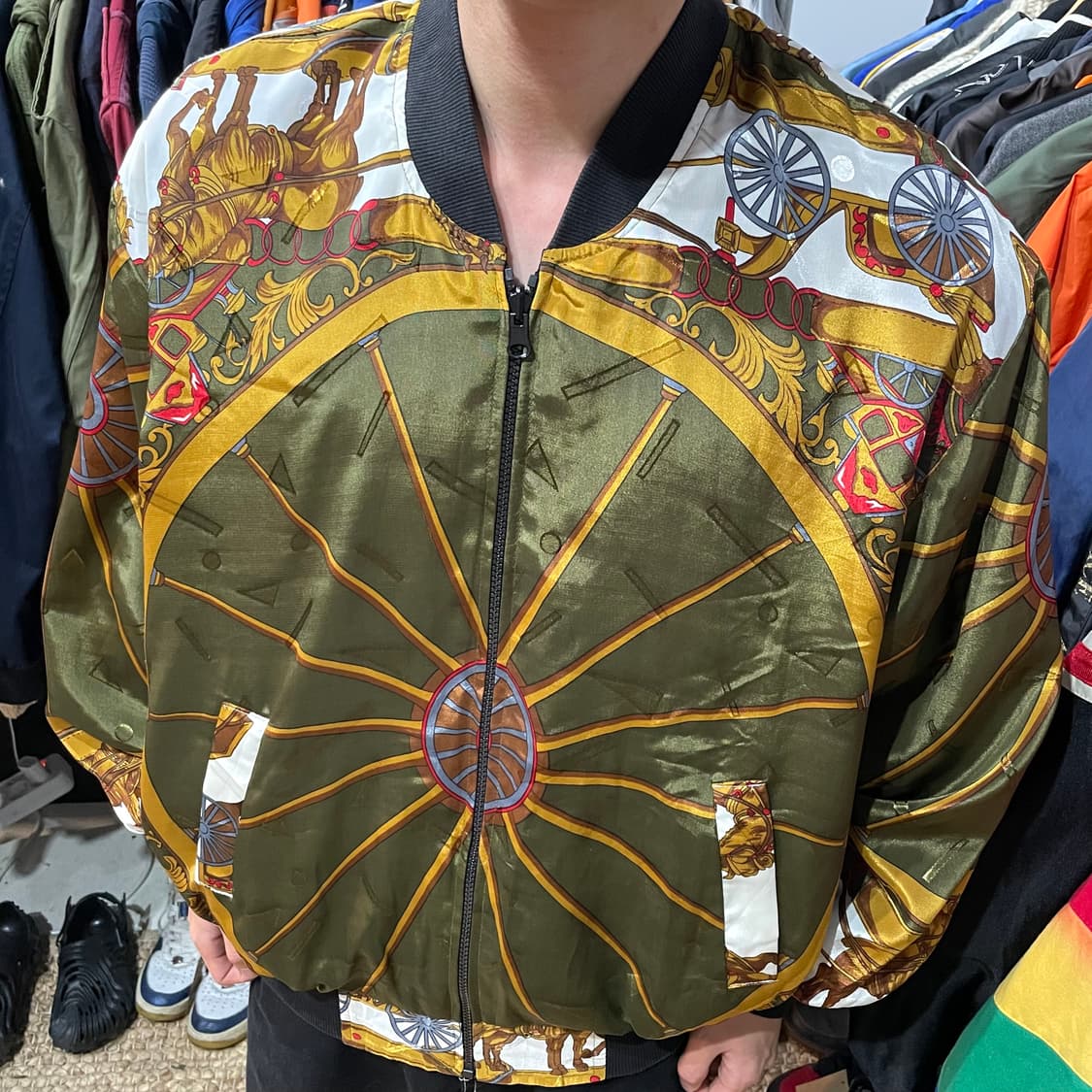 Vintage 아방가르드 패턴 실크 리버시블 자켓 상품이미지2