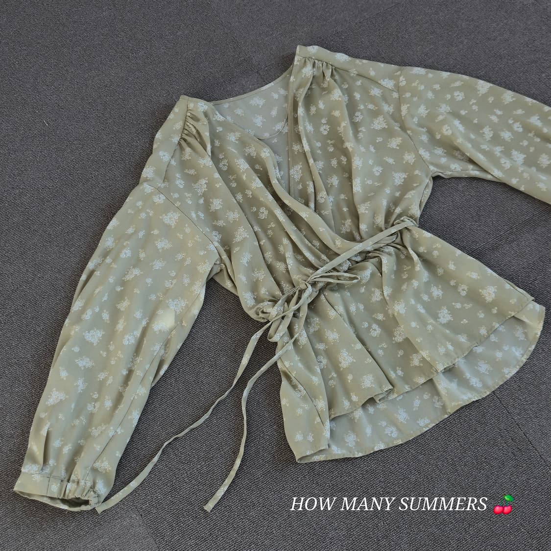 GU 블라우스 그린 패턴 상품이미지1