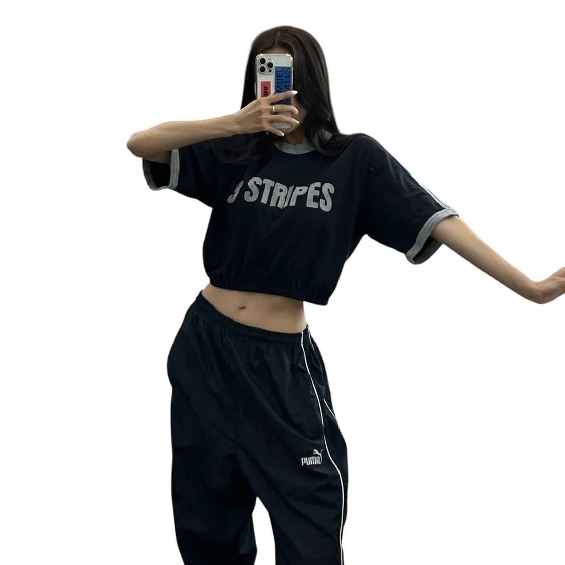 (WOMEN M)90'S 아디다스 크롭 반팔-Y282 상품이미지2