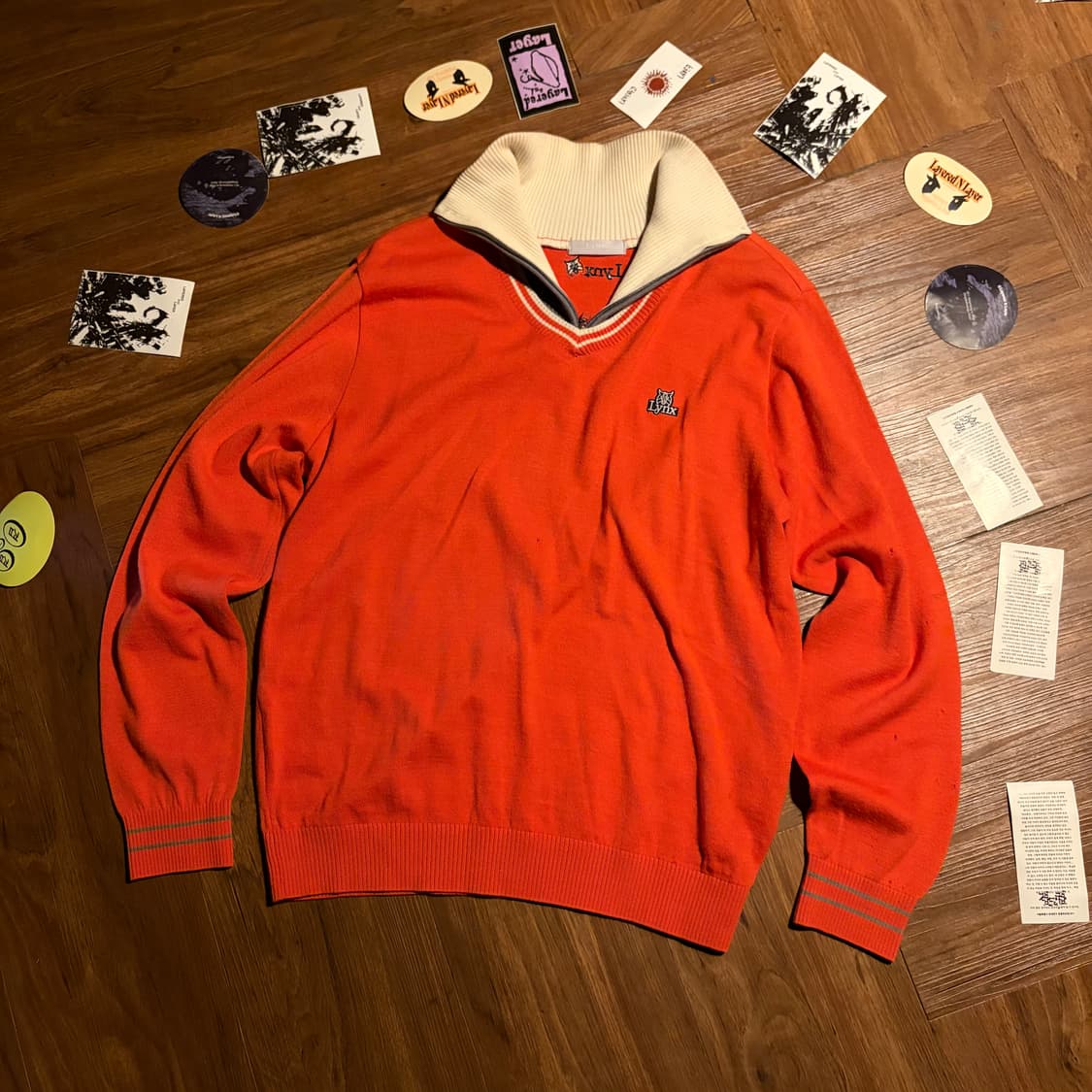 LYNX layered knit zip-up sweater 상품이미지3