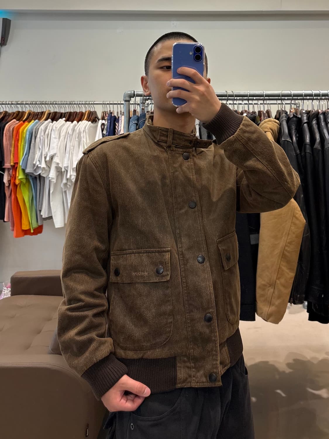 바버 웨더 워크 플라이어 자켓 브라운 상품이미지8