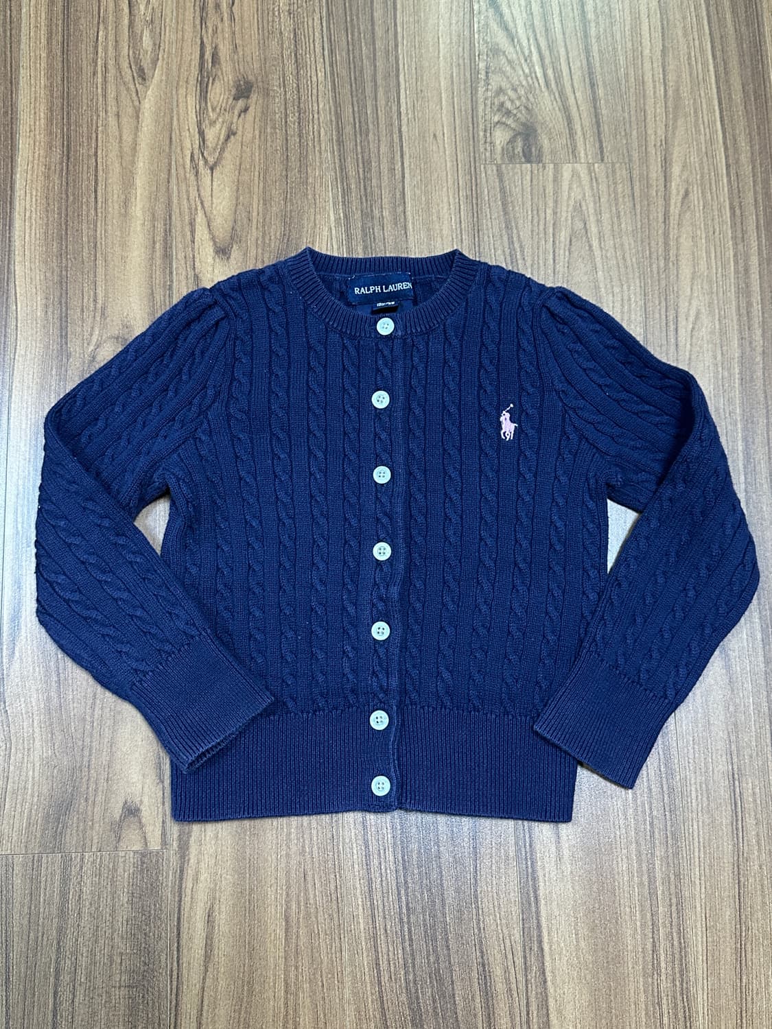 폴로 키즈 네이비 꽈배기 가디건 3/3T 상품이미지2