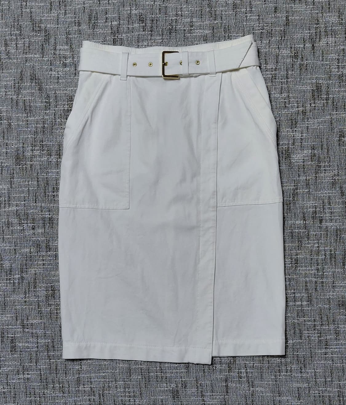 PINKY&DIANNE 골드벨트 랩 미디 스커트 (화이트/36) 상품이미지1