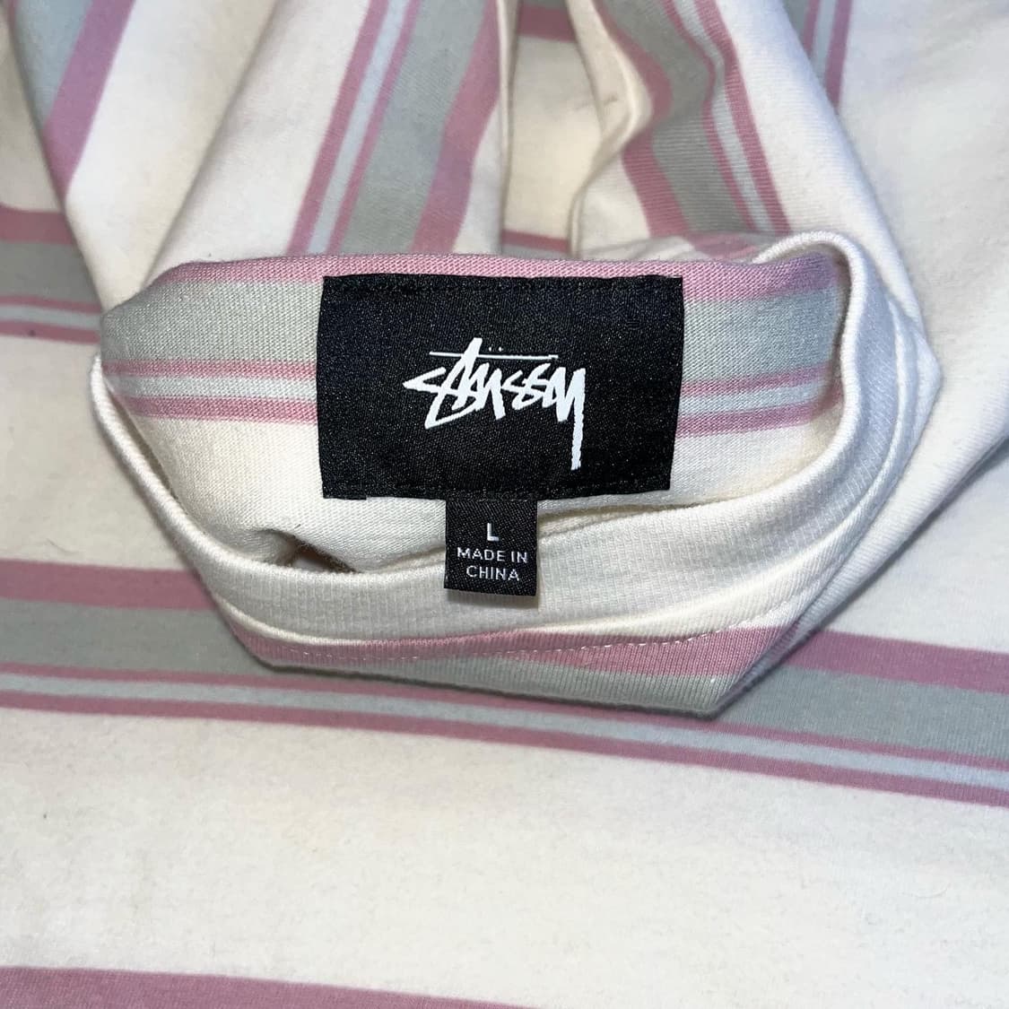 Stüssy Pink Stripe T-shirt 상품이미지3