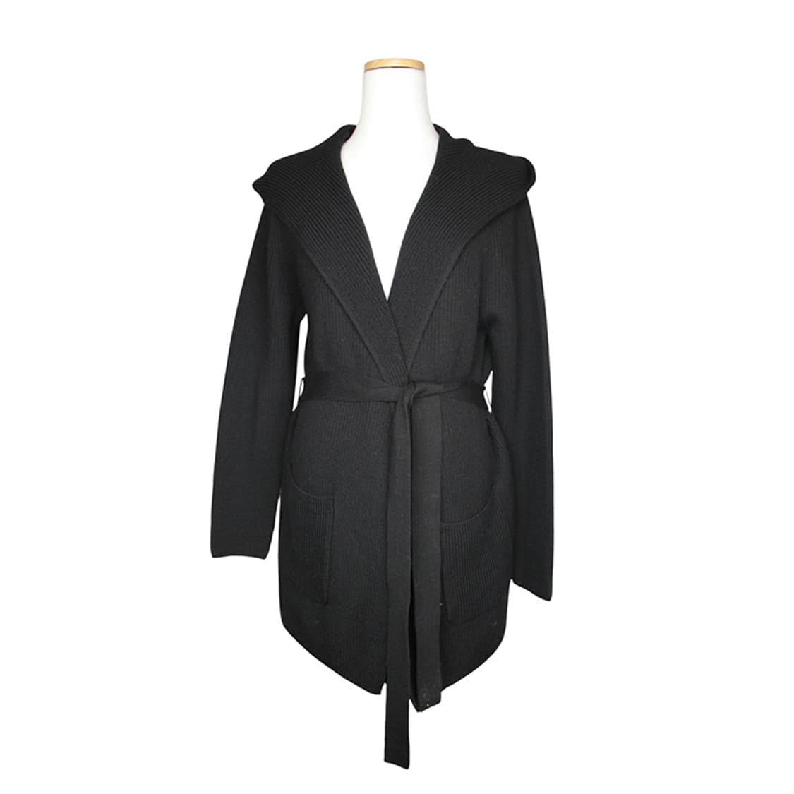 막스마라 블랙 니트 벨티드 후드 랩 가디건 55 상품이미지1