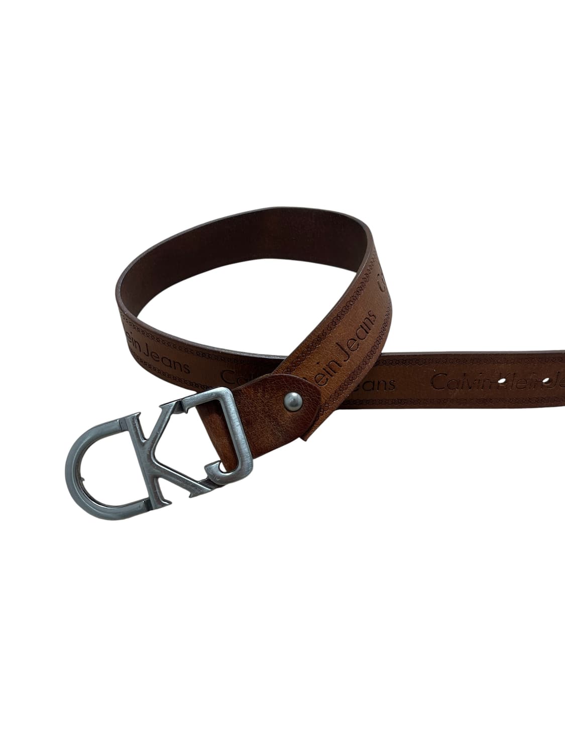 캘빈 클라인 진 CK 버클 브라운 레더 벨트 상품이미지1