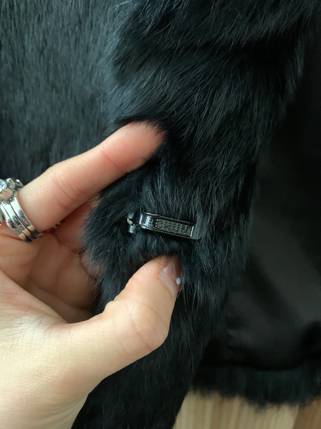 빈티지 블랙 크롭 퍼 자켓 상품이미지7