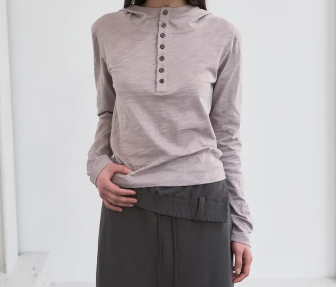 시스에이 _ 슬럽 버튼 후드 티셔츠 상품이미지2