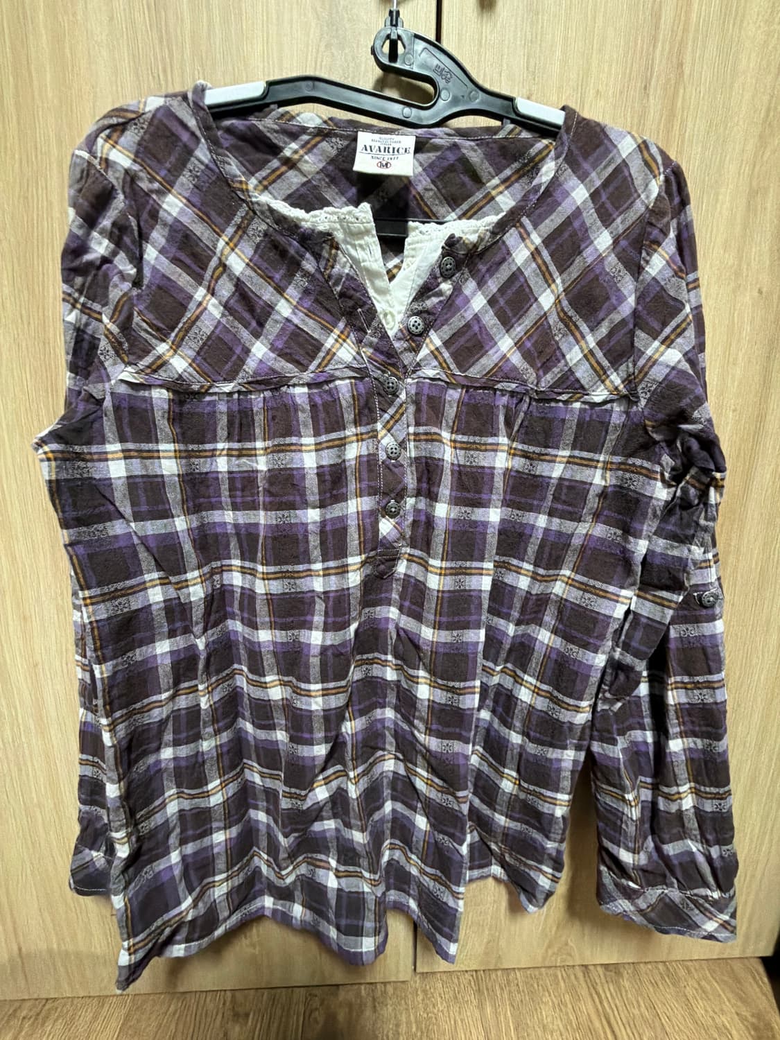 모리걸 레이어드 체크블라우스 셔츠 상품이미지1