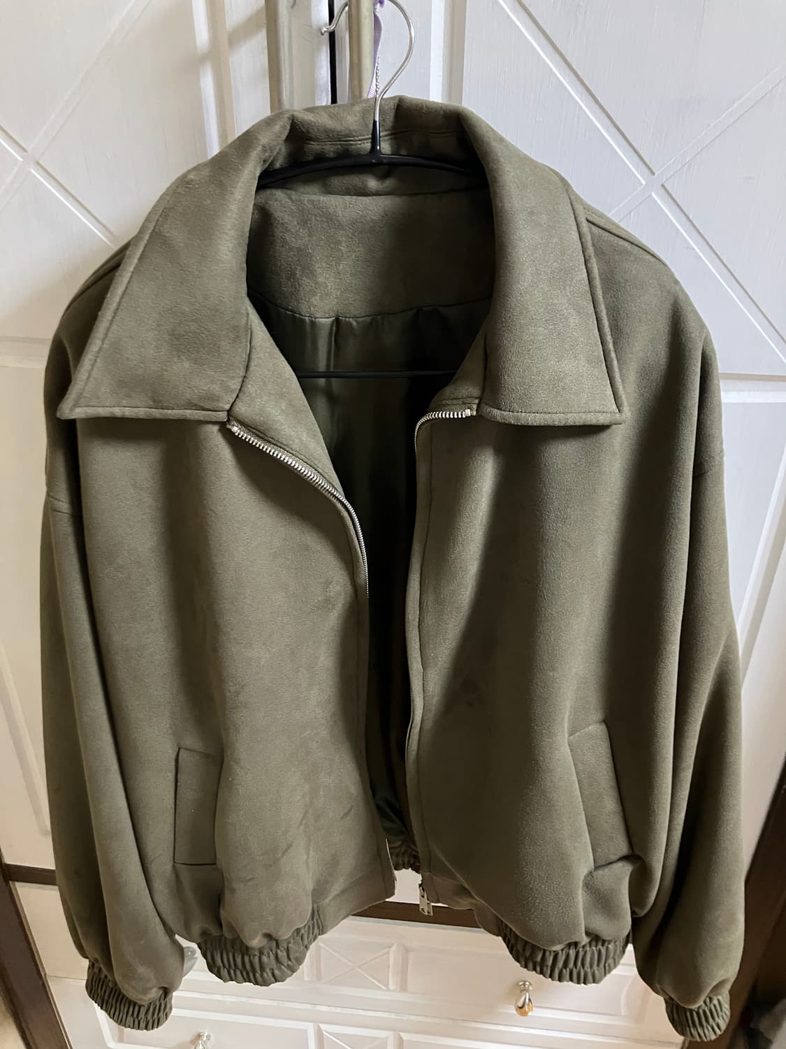 스탠다드에러 블루종 스웨이드 자켓 카키 상품이미지2