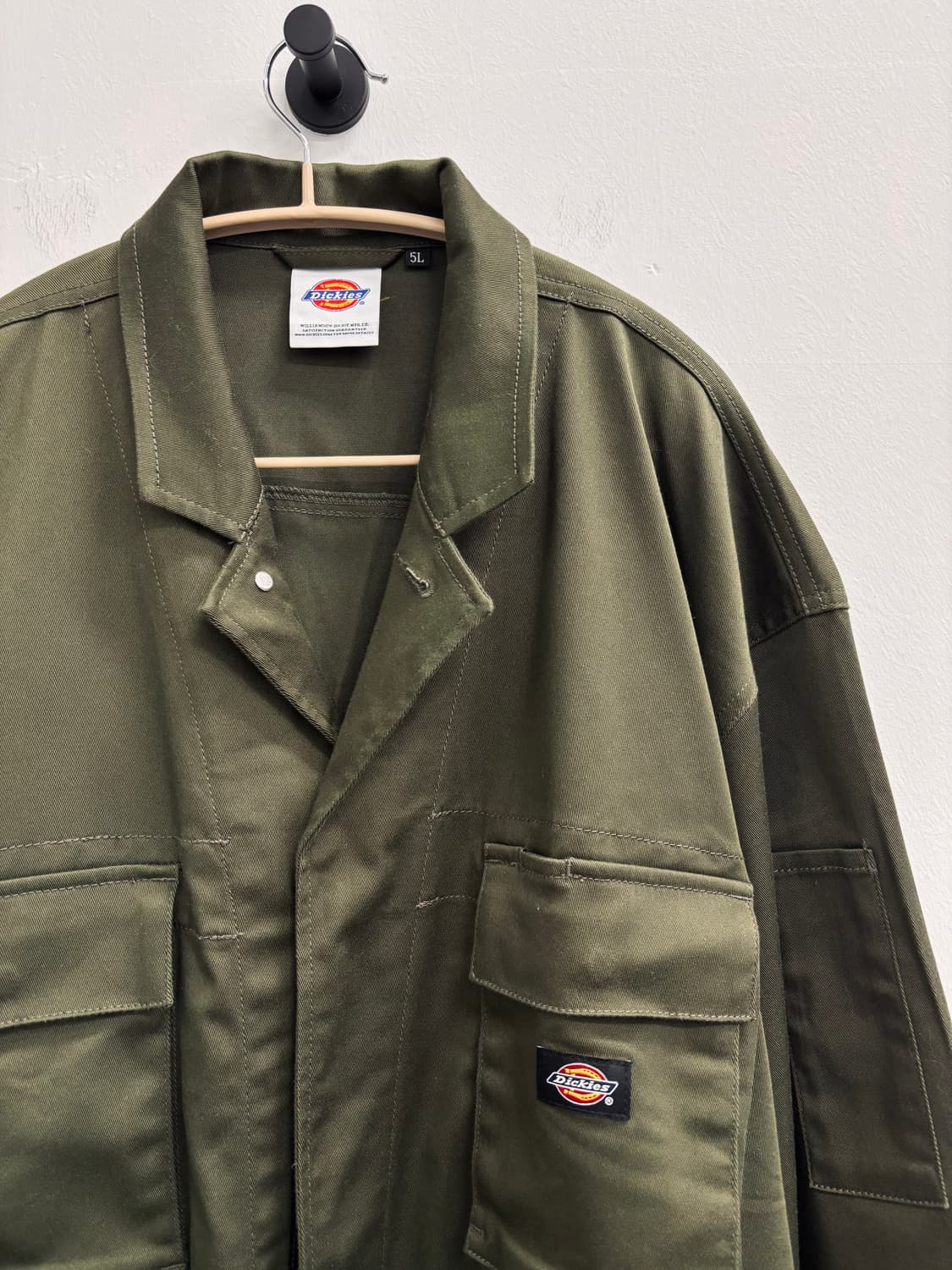 디키즈(Dickies) 밀리터리 테이스트 넉넉한 5L 오버롤 츠나기 카키 상품이미지3