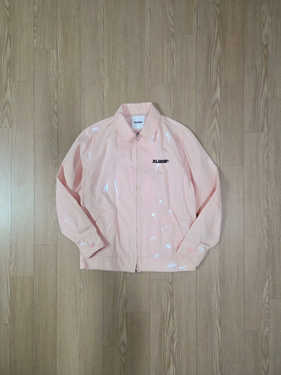 엑스라지 라이트 핑크 페인팅 커스텀 재킷 상품이미지1