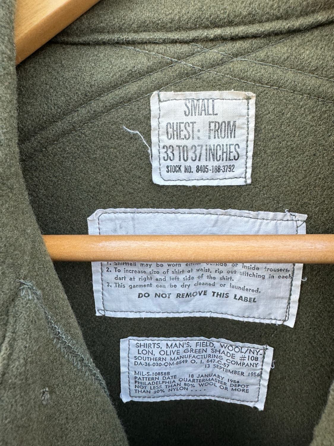 50s usarmy 미군 og-108 울 셔츠 오리지널 상품이미지6