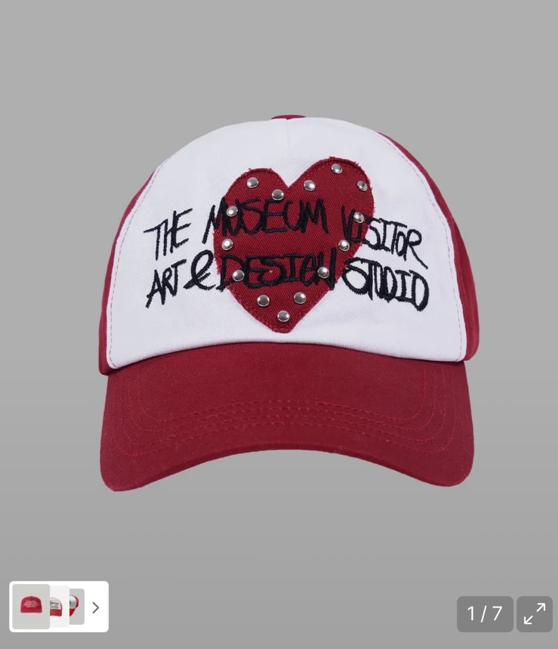 더뮤지엄비지터 하트 패치 스터드 볼캡 상품이미지1