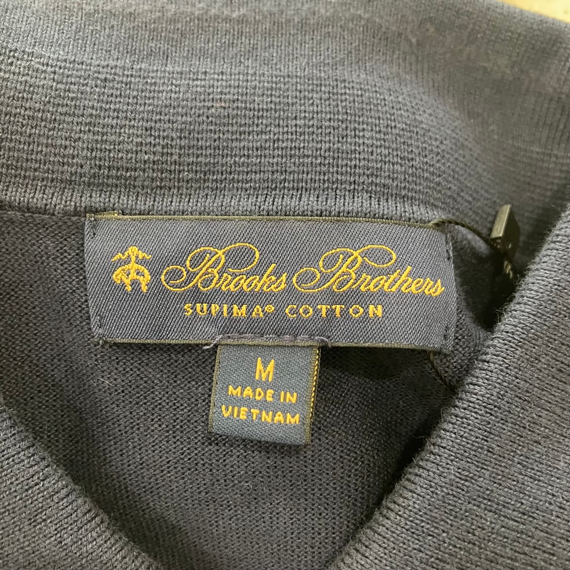 429 브룩스브라더스 코튼니트 카라 반팔 네이비 상품이미지2