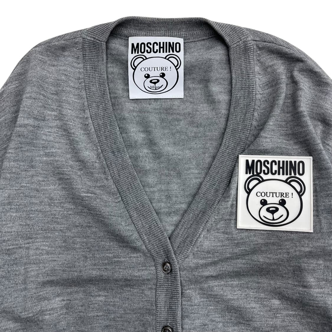 모스키노 곰돌이 패치 그레이 가디건 90 ( 발매가 70만원대 ) 상품이미지4