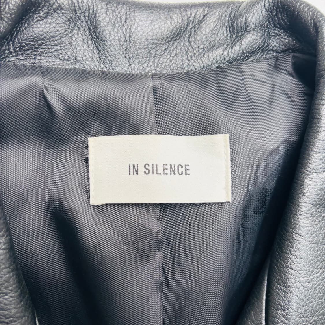 인사일런스 비대칭 블랙 레더 자켓 L 상품이미지7