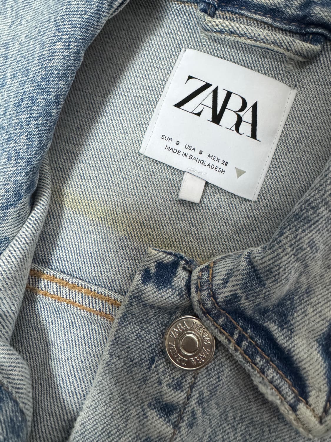 여성 자라 ZARA 연청 크롭 데님자켓 상품이미지3